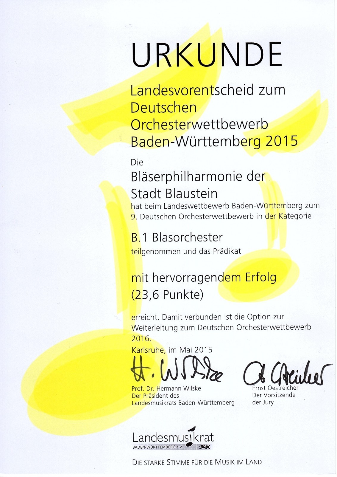 Urkunde LOW 2015